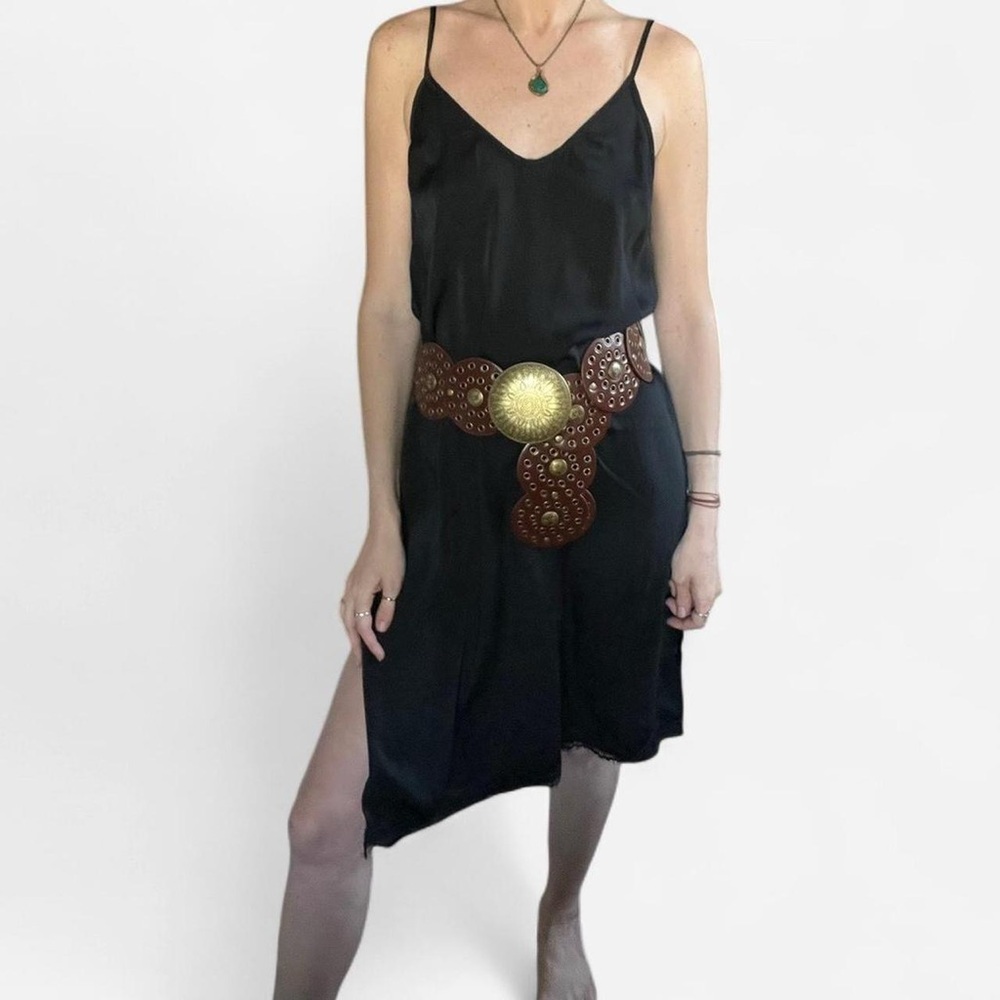 Urban Outfitters Black Midi Dress with Gold Accent